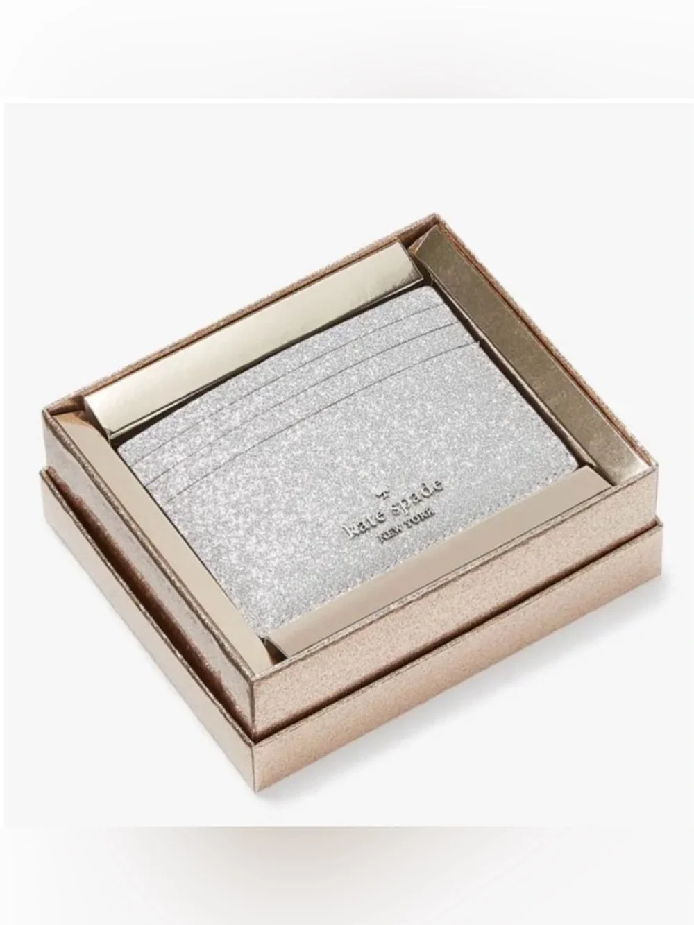 Kate Spade Glimmer Glitter Small Card Holder NWT  BOXED
